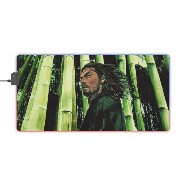 Miyamoto Musashi Peaceful LED Gaming Mouse Pad: Illuminate Your Path with Samurai Serenity