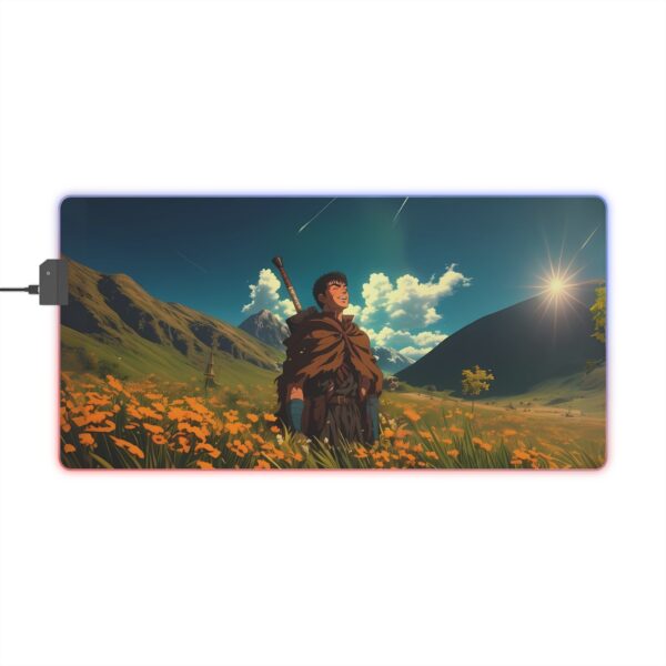 Berserk Guts Peaceful LED Gaming Mouse Pad – Embrace the Calm Before the Storm!