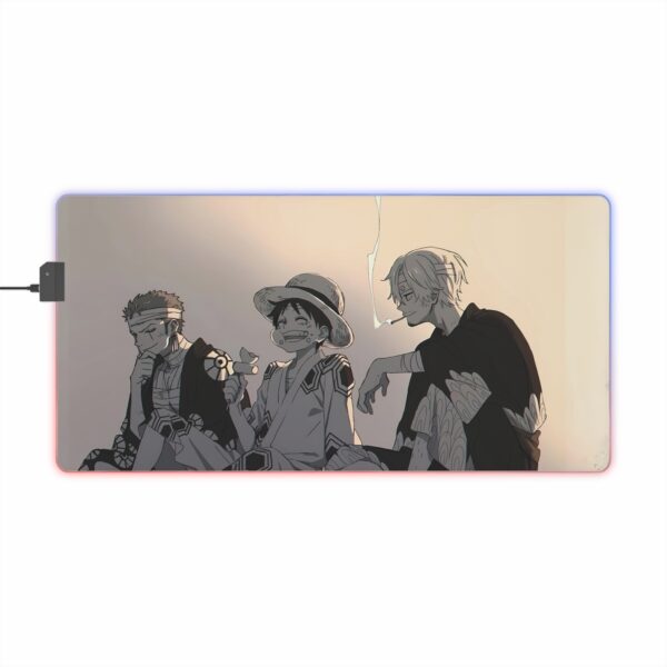 Luffy x Zoro x Sanji LED Gaming Mouse Pad: The Ultimate Straw Hat Pirates Collection! - Image 6