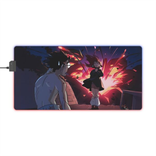 Okarun & Momo Ayase Dandadan LED Gaming Mouse Pad: Light Up the Supernatural Chaos